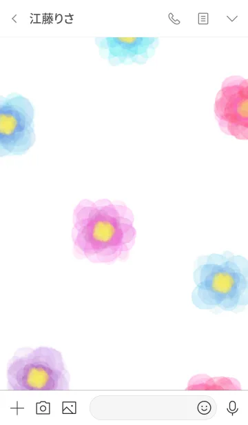[LINE着せ替え] カラフルお花柄水彩30の画像3