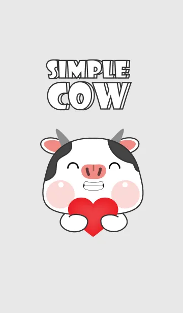 [LINE着せ替え] Simple Love U Cow Theme (JP)の画像1