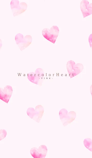 [LINE着せ替え] Watercolor Heart -PINK- 21の画像1