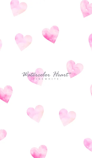 [LINE着せ替え] Watercolor Heart -PINKWHITE- 21の画像1