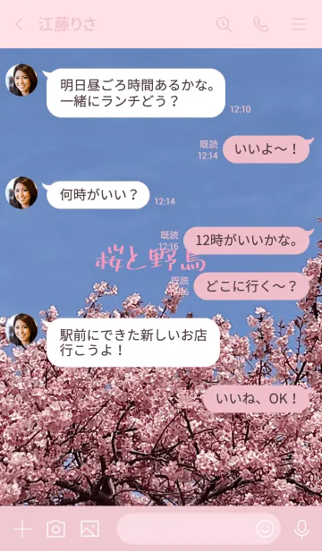 [LINE着せ替え] 桜と野鳥の画像4