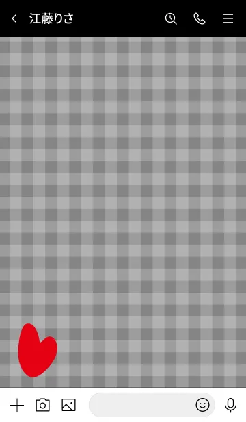 [LINE着せ替え] ハートギンガムチェック6の画像3