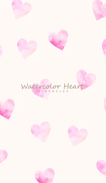 [LINE着せ替え] Watercolor Heart -PINKBEIGE- 21の画像1