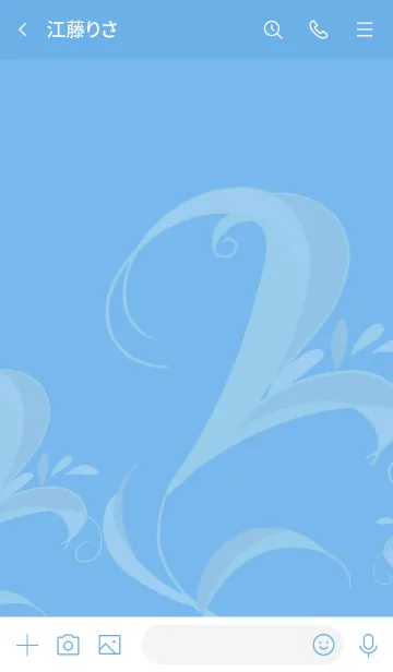 [LINE着せ替え] 百合の花【青シンプル】の画像3
