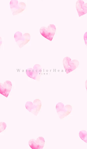 [LINE着せ替え] Watercolor Heart -PINK- 22の画像1