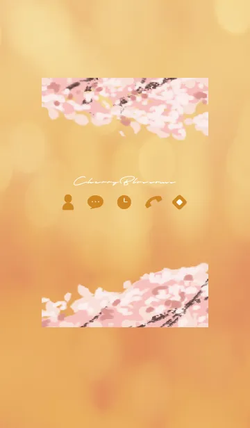 [LINE着せ替え] オレンジ : 桜のシンプルアイコンの画像1