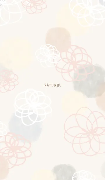 [LINE着せ替え] 花と水彩丸 グレー6の画像1