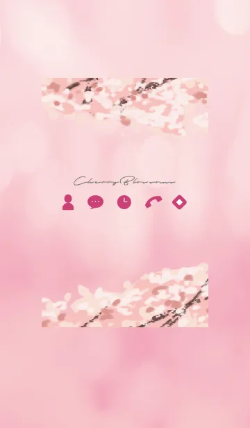 [LINE着せ替え] ピンク : 桜のシンプルアイコンの画像1