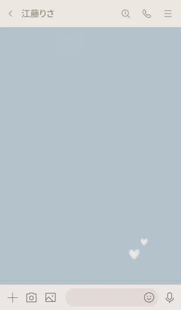 [LINE着せ替え] ふんわりミニハート・くすみブルーの画像3