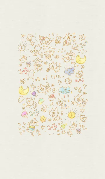 [LINE着せ替え] ねこがいっぱい＊ブラウンの画像1