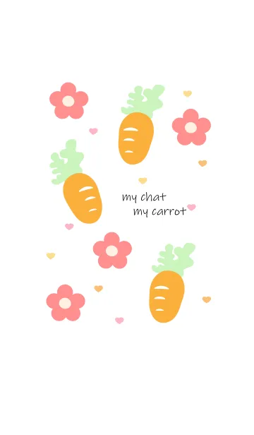 [LINE着せ替え] Cute carrot & mini flowerの画像1