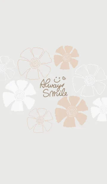 [LINE着せ替え] 白とベージュのお花8の画像1