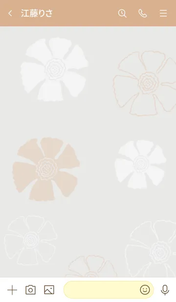 [LINE着せ替え] 白とベージュのお花8の画像3