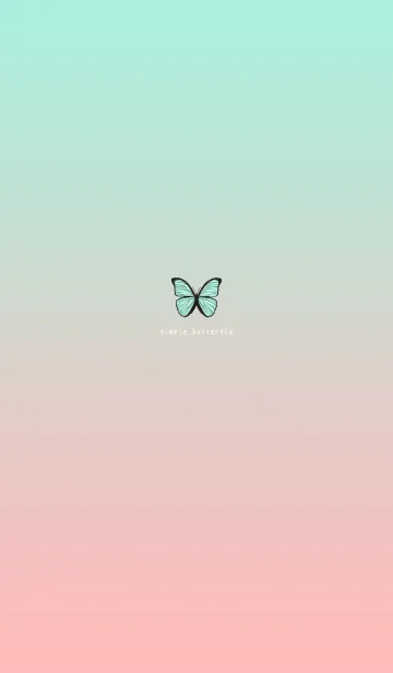 [LINE着せ替え] SIMPLE BUTTERFLY - 薄緑 / ピンク -の画像1