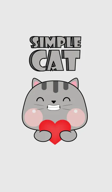 [LINE着せ替え] Simple Love U Grey Cat Theme (JP)の画像1