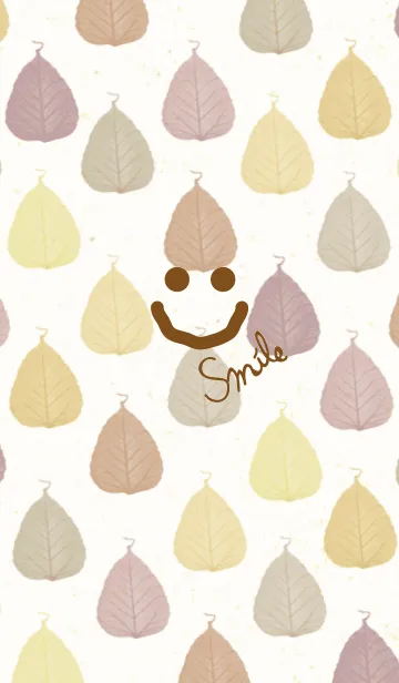 [LINE着せ替え] 茶色系葉っぱスマイルの画像1