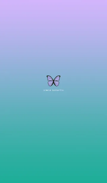 [LINE着せ替え] SIMPLE BUTTERFLY - 薄紫 / 緑 -の画像1