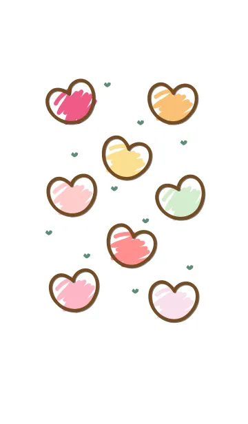 [LINE着せ替え] Sweet mini heart colorful version 3の画像1