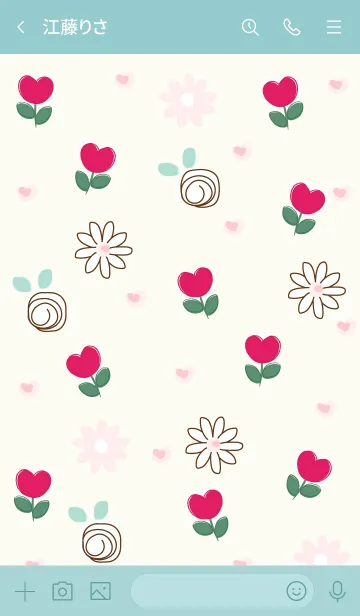 [LINE着せ替え] mini red flowersの画像3