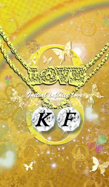 [LINE着せ替え] *K&F* イニシャル運気アップ！！無限ゴールドの画像1