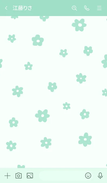 [LINE着せ替え] flower pattern /mintgreenの画像3