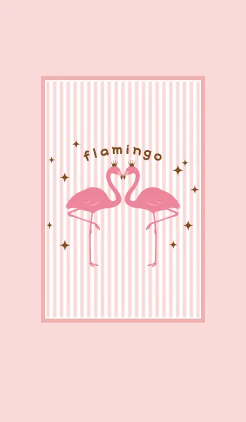 [LINE着せ替え] Stripe Flamingoの画像1