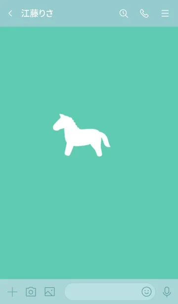 [LINE着せ替え] うま 白馬 greenの画像3