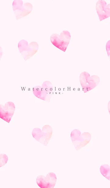 [LINE着せ替え] Watercolor Heart -PINK- 25の画像1