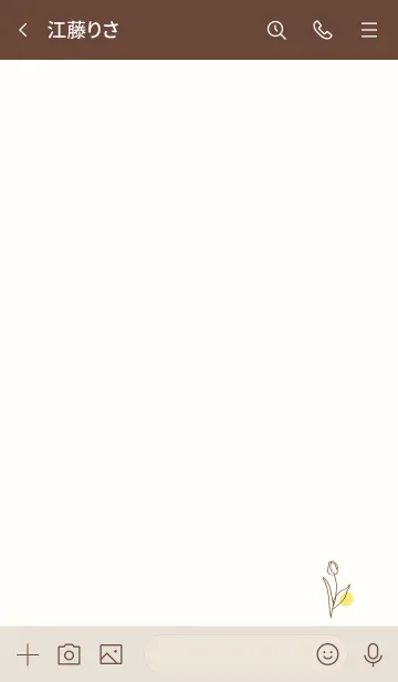 [LINE着せ替え] ブラウンの線画チューリップの画像3