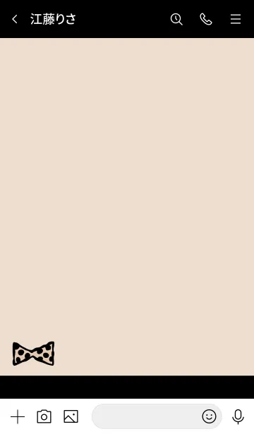 [LINE着せ替え] 水玉リボン ブラック×ベージュ4の画像3