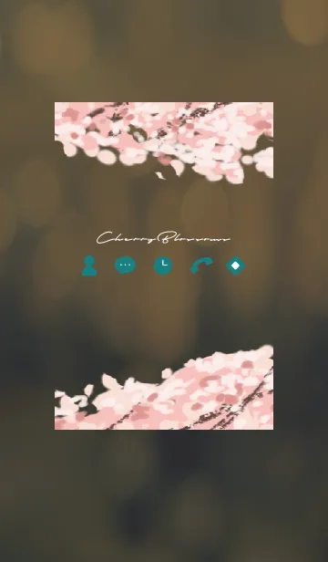[LINE着せ替え] 茶色と緑 : 桜のシンプルアイコンの画像1