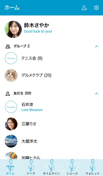 [LINE着せ替え] art tulip (lightblue)の画像2