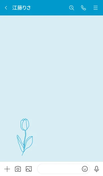 [LINE着せ替え] art tulip (lightblue)の画像3