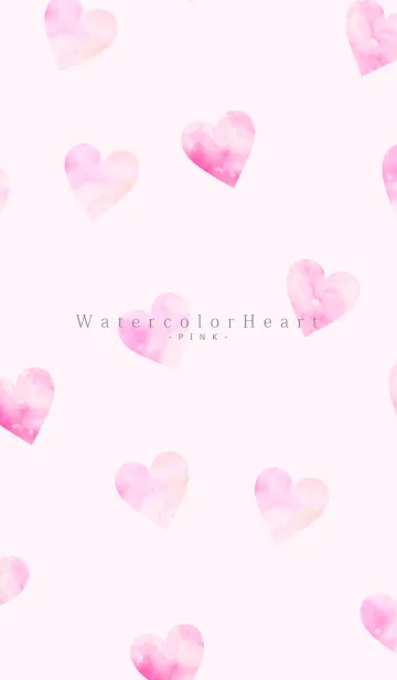 [LINE着せ替え] Watercolor Heart -PINK- 26の画像1