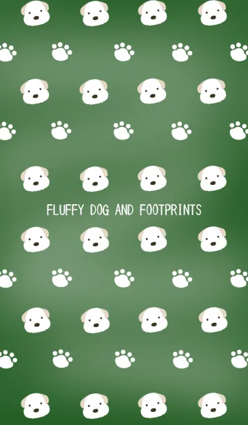 [LINE着せ替え] もこもこ犬と足跡の着せかえ 黒板の画像1