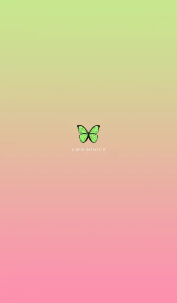 [LINE着せ替え] SIMPLE BUTTERFLY - 黄緑 / ピンク -の画像1