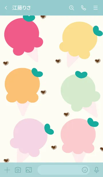 [LINE着せ替え] Cute Cute ice-cream 3の画像3