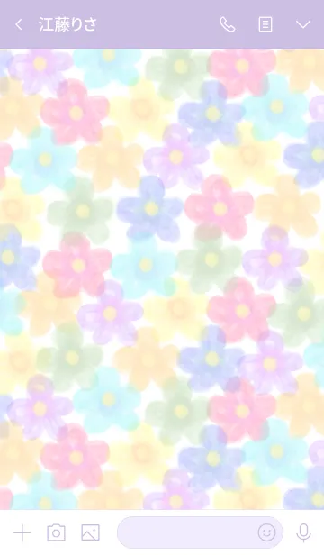 [LINE着せ替え] 水彩お花畑スマイル20の画像3