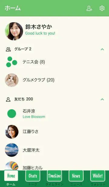 [LINE着せ替え] The シンプル グリーン No.1-01の画像2