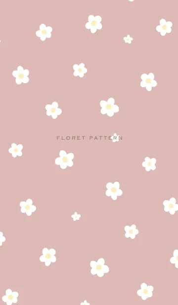 [LINE着せ替え] シンプル 小花柄 ピンク ベージュの画像1