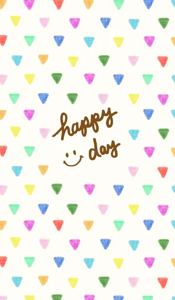 [LINE着せ替え] 水彩カラフル三角2 -スマイル10-の画像1