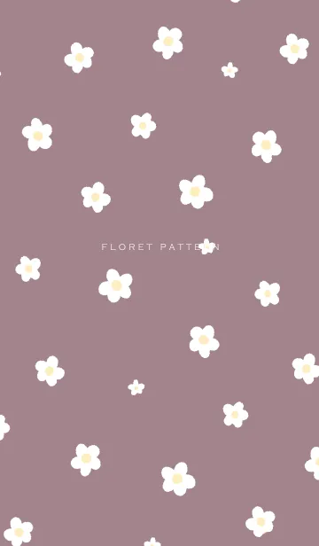 [LINE着せ替え] シンプル 小花柄 ピンク グレージュの画像1