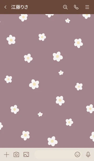 [LINE着せ替え] シンプル 小花柄 ピンク グレージュの画像3