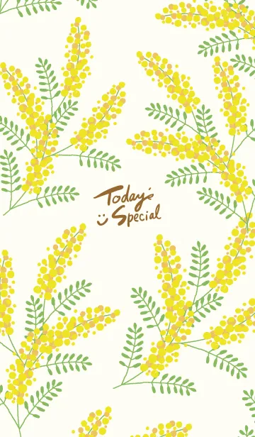 [LINE着せ替え] ミモザ 黄色 スマイル5の画像1