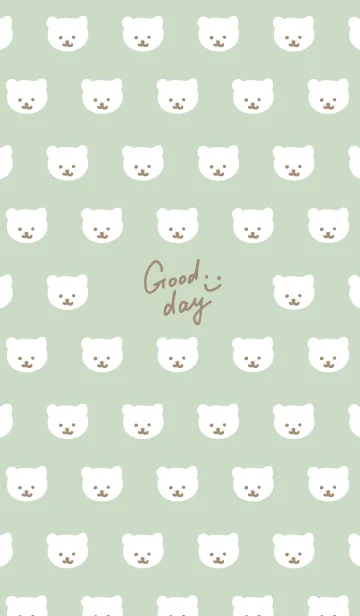 [LINE着せ替え] くまちゃん たくさん グリーン2の画像1