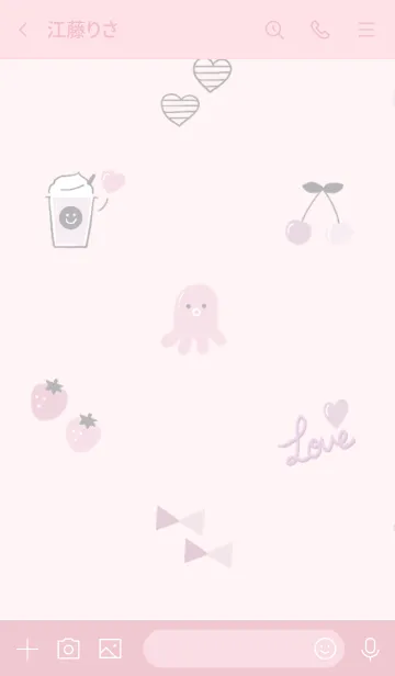 [LINE着せ替え] KUSUMI+ピンク♡シンプルの画像3