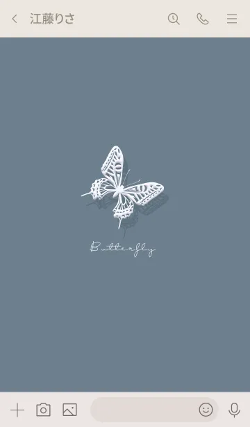 [LINE着せ替え] ～蝶～Vol.7 ブルーグレーの画像3