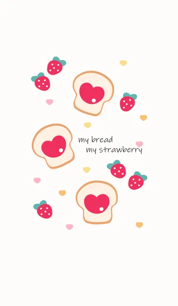 [LINE着せ替え] Cute bread with strawberry jamの画像1