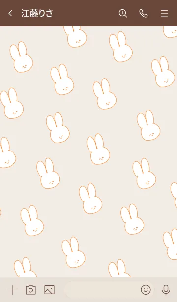 [LINE着せ替え] うさぎを量産ミニ♡オレンジ色/ベージュの画像3