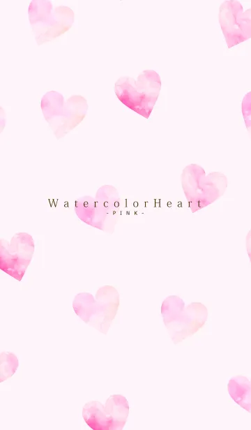 [LINE着せ替え] Watercolor Heart -PINK- 27の画像1